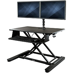 StarTech Dual Monitor Sit Stand Desk Converter - 35" Wide - Height Adjustable Standing Desk Solution -Dual Arms for up to 24" Monitors (BNDSTSLGDUAL)