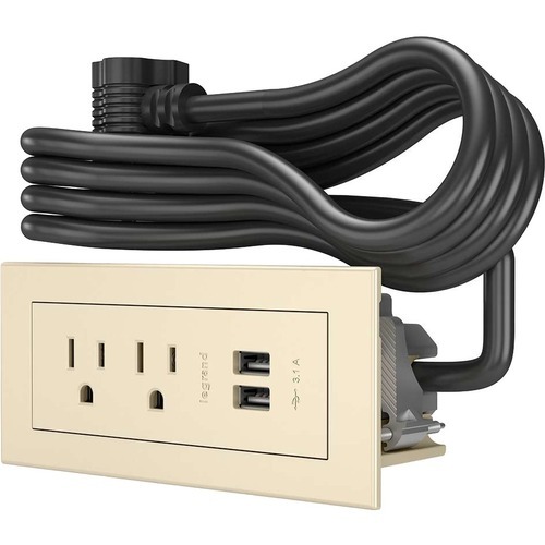 Wiremold Wiremold Radiant Furniture Power Center (2) Outlet (2) USB, White (16366)