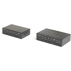 StarTech Multi-Input HDBaseT Extender Kit with Built-In Switch and Video Scaler - DisplayPort HDMI and VGA Over CAT6 or CAT5e (ST121HDBTSC)