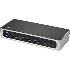 StarTech 7 Port USB C Hub with Fast Charge - 5x USB-A & 2x USB-C (USB 3.0 SuperSpeed 5Gbps) - USB 3.1 Gen 1 Adapter Hub - Self Powered (HB30C5A2CSC)
