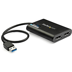 StarTech USB to Dual DisplayPort Adapter - 4K 60Hz - USB 3.0 5Gbps - USB Dual Monitor Adapter - Dual DisplayPort Adapter - DisplayLink Certified (USB32DP24K60)