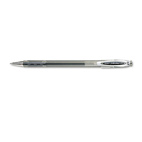 Zebra J-Roller RX Gel Pen, Stick, Medium 0.7 mm, Black Ink, Smoke Barrel, 12/Pack (43110)