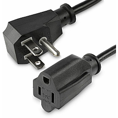 StarTech 1.5ft (0.45m) Power Extension Cord, Flat NEMA 5-15P to NEMA 5-15R, 10A 125V, 18AWG, Black, Flat Outlet Extension Cable (PACF10118IN)