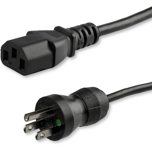 StarTech 15ft (4.5m) Hospital Grade Power Cord, 18AWG, NEMA 5-15P to C13, 10A 125V, Green Dot Medical Power Cable, Monitor Power Cable (PXTMG10115)