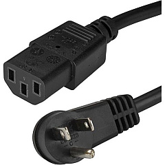 StarTech 6ft (2m) Computer Power Cord, Right Angle NEMA 5-15P to C13, 10A 125V, 18AWG, Replacement AC Power Cord, Monitor Power Cable (PXTR1016)