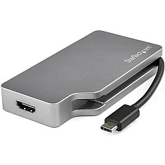 StarTech USB C Multiport Video Adapter 4K/1080p - USB Type C to HDMI, VGA, DVI or Mini DisplayPort Monitor Adapter - Space Gray (CDPVDHDMDPSG)