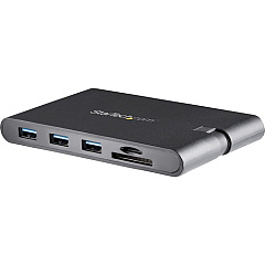 StarTech USB C Multiport Adapter - USB Type-C Mini Dock with HDMI 4K or VGA Video - 100W PD Passthrough, 3x USB 3.0, GbE, SD & MicroSD (DKT30CHVSCPD)