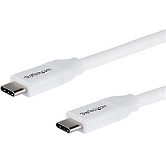 StarTech 4m 13 ft USB C to USB C Cable w/ 5A PD - M/M - White - USB 2.0 - USB-IF Certified - USB Type C Cable - USB C Charging Cable - USB C PD Cable (USB2C5C4MW)