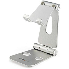 StarTech Phone and Tablet Stand - Foldable Universal Mobile Device Holder - Smartphones/Tablets - Adjustable Cell Phone Stand for Desk (USPTLSTND)