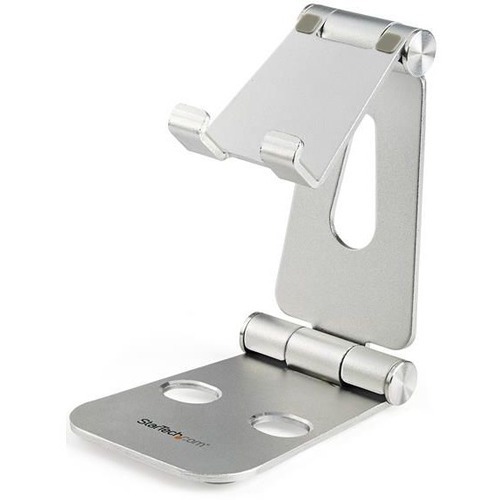 StarTech Phone and Tablet Stand - Foldable Universal Mobile Device Holder - Smartphones/Tablets - Adjustable Cell Phone Stand for Desk (USPTLSTND)