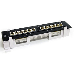 StarTech 12 Port 1U Wall Mount Cat 6 110 Patch Panel (C6PANL4512)
