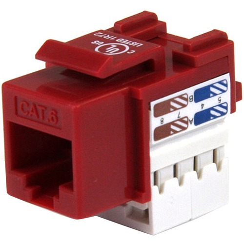 StarTech 110 Punch Type Category 6 Keystone Jack - Red (C6KEY110RD)