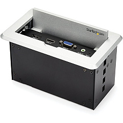 StarTech Conference Table Connectivity Box for A/V - USB Charging - LAN - HDMI / VGA / DisplayPort Inputs - HDMI Output - 4K (BOX4HDECP2)