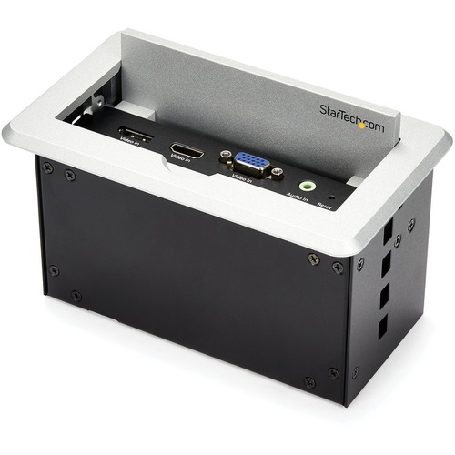 StarTech Conference Table Connectivity Box for A/V - USB Charging - LAN - HDMI / VGA / DisplayPort Inputs - HDMI Output - 4K (BOX4HDECP2)