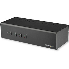 StarTech 4 Port Dual Monitor Dual Link DVI KVM Switch 1440p Dual Screen/View/ Display Compact USB KVM Switch w/USB 3.0 Hub & Audio TAA (SV431DL2DU3A)