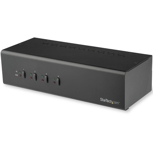 StarTech 4 Port Dual Monitor Dual Link DVI KVM Switch 1440p Dual Screen/View/ Display Compact USB KVM Switch w/USB 3.0 Hub & Audio TAA (SV431DL2DU3A)