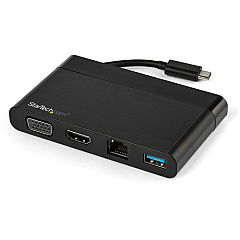 StarTech USB C Multiport Adapter with HDMI, VGA, Gb Ethernet & USB - USB C to 4K HDMI or 1080p VGA Adapter Mini Dock Hub - Travel Dock (DKT30CHVCM)