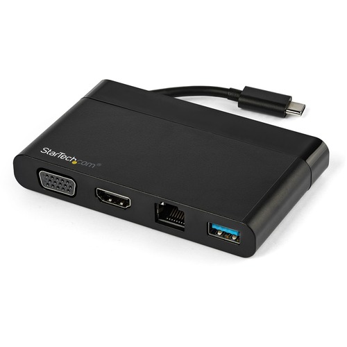 StarTech USB C Multiport Adapter with HDMI, VGA, Gb Ethernet & USB - USB C to 4K HDMI or 1080p VGA Adapter Mini Dock Hub - Travel Dock (DKT30CHVCM)