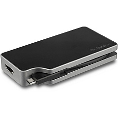 StarTech USB C Multiport Video Adapter 4-in-1 - 95W Power Delivery - Space Gray - Aluminum - 4K60Hz - Wrap-Around Cable - USB C Adapter (CDPVDHMDPDP)