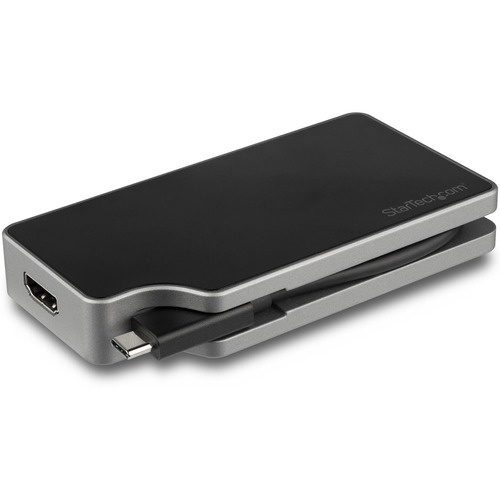 StarTech USB C Multiport Video Adapter 4-in-1 - 95W Power Delivery - Space Gray - Aluminum - 4K60Hz - Wrap-Around Cable - USB C Adapter (CDPVDHMDPDP)