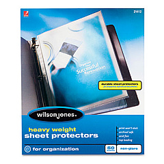 Wilson Jones Heavyweight Top-Loading Sheet Protectors, Nonglare Finish, Letter, 50/Box (21412)