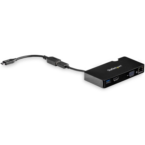 StarTech USB 3.0 Multiport Adapter + USB-C to USB-A Cable - Mac & Windows - For USB-A or USB-C laptops - HDMI & VGA - 1x USB-A Port - GbE (BNDDKT30CAHV)