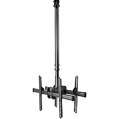 StarTech Dual TV Ceiling Mount - Back-to-Back Hanging Dual Screen VESA Pole Mount for 32"-75" TVs - Height Adjustable Telescopic Pole (FPCEILBTB)