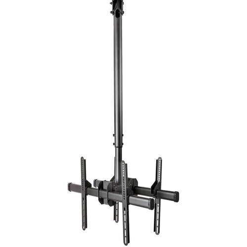 StarTech Dual TV Ceiling Mount - Back-to-Back Hanging Dual Screen VESA Pole Mount for 32"-75" TVs - Height Adjustable Telescopic Pole (FPCEILBTB)