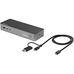 StarTech Star Tech.com USB-C & USB-A Dock - Hybrid Universal Laptop Docking Station with Dual Monitor Display 4K 60Hz HDMI & DisplayPort - 60W PD (DK30C2DPPD)