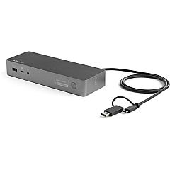 StarTech Star Tech.com USB-C & USB-A Dock - Hybrid Universal Laptop Docking Station w/ 100W Power Delivery - Dual Monitor 4K 60Hz HDMI & DisplayPort (DK30C2DPEP)