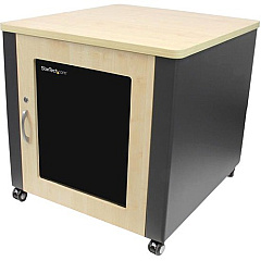 StarTech 12U Rack Enclosure Server Cabinet - 21.5 in. Deep - Quiet - Wood Finish (RKQMCAB12V2)