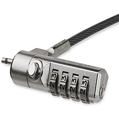 StarTech 6ft Laptop Cable Lock - 4 Digit Combination Anti-Theft Security Lock for K-Slot Desktop/Computer/Device - Vinyl Coated Steel (LTLOCK4D)
