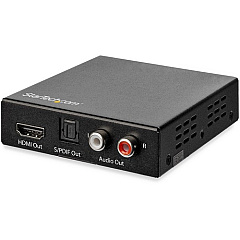 StarTech 4K HDMI Audio Extractor with 40K 60Hz Support - HDMI Audio De-embedder - HDR - Toslink Optical Audio - Dual RCA Audio - HDMI Audio - Supports the latest HDMI 2.0 specifications and HDR video pass-through and high video bandwidth up to 18Gbps 