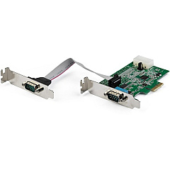 StarTech 2-port PCI Express RS232 Serial Adapter Card - PCIe Serial DB9 Controller Card 16950 UART - Low Profile - Windows and Linux (PEX2S953LP)