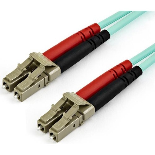 StarTech 15m OM3 LC to LC Multimode Duplex Fiber Optic Patch Cable - Aqua - 50/125 - LSZH Fiber Optic Cable - 10Gb (A50FBLCLC15)