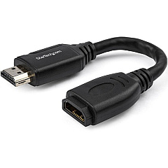 StarTech 6"/15cm HDMI Port Saver Cable, 4K 60Hz High Speed HDMI 2.0 Extension Cable with Ethernet, HDMI Male to Female Extension Cord (HD2MF6INL)