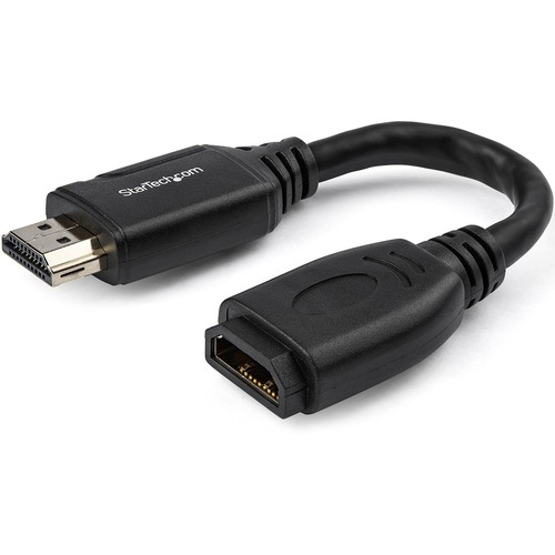 StarTech 6"/15cm HDMI Port Saver Cable, 4K 60Hz High Speed HDMI 2.0 Extension Cable with Ethernet, HDMI Male to Female Extension Cord (HD2MF6INL)