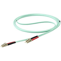 StarTech 15m OM4 LC to LC Multimode Duplex Fiber Optic Patch Cable- Aqua - 50/125 - Fiber Optic Cable - 40/100Gb - LSZH (450FBLCLC15)