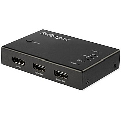 StarTech 4 Port HDMI Video Switch - 3x HDMI & 1x DisplayPort - 4K 60Hz - Multi Port HDMI Switch Box w/ Automatic Switcher (VS421HDDP)