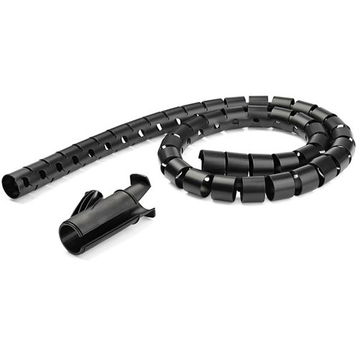 StarTech 1.5m / 4.9ft Cable Management Sleeve - Spiral - 45mm/1.8" Diameter - W/ Cable Loading Tool - Expandable Coiled Cord Organizer (CMSCOILED3)