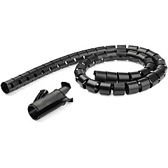 StarTech 2.5m / 8.2ft Cable Management Sleeve - Spiral - 45mm/1.8" Diameter - W/ Cable Loading Tool - Expandable Coiled Cord Organizer (CMSCOILED4)