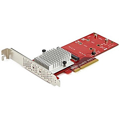 StarTech Dual M.2 PCIe SSD Adapter Card - x8 / x16 Dual NVMe or AHCI M.2 SSD to PCI Express 3.0 - M.2 NGFF PCIe (m-key) Compatible (PEX8M2E2)