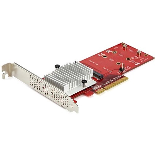 StarTech Dual M.2 PCIe SSD Adapter Card - x8 / x16 Dual NVMe or AHCI M.2 SSD to PCI Express 3.0 - M.2 NGFF PCIe (m-key) Compatible (PEX8M2E2)