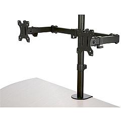 StarTech Desk Mount Dual Monitor Arm - Ergonomic VESA Compatible Mount for up to 32 inch Display - Desk Clamp / Grommet - Articulating (ARMDUAL2)