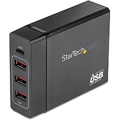 StarTech USB C Laptop Charger, 60W PD 3.0, 3x USB-A, Universal Compact USB Type-C Desktop Charger/Power Adapter, USB IF/ETL Certified (DCH1C3A)