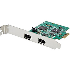 StarTech 2 Port 1394a PCI Express FireWire Card - TI TSB82AA2 Chipset - Plug-and-Play - PCIe FireWire Adapter (PEX1394A2V2)