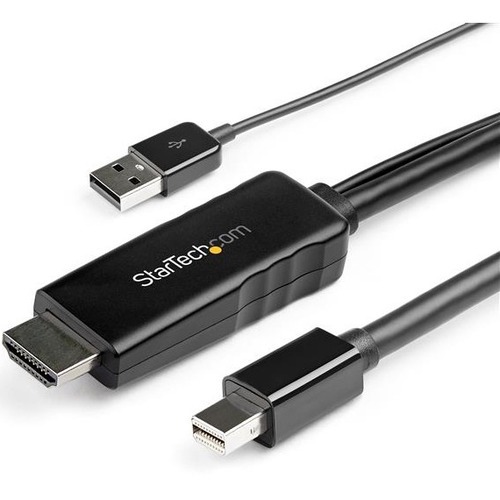 StarTech 10 ft. (3 m) HDMI to DisplayPort Cable - 4K 30Hz - USB-powered - Active HDMI to DisplayPort Cable (HD2DPMM10)