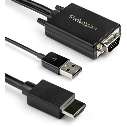 StarTech 6ft VGA to HDMI Converter Cable with USB Audio Support - 1080p Analog to Digital Video Adapter Cable - Male VGA to Male HDMI (VGA2HDMM6)