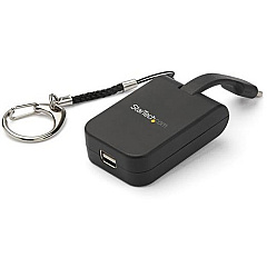 StarTech Compact USB C to Mini DisplayPort Adapter - 8K 60Hz DSC/4K USB-C to mDP 1.4 Video Converter w/Keychain Ring - TB3 Compatible (CDP2MDPFC)