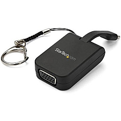 StarTech Compact USB C to VGA Adapter - 1080p Active USB Type-C to VGA Display Converter w/ Keychain Ring - Thunderbolt 3 Compatible (CDP2VGAFC)